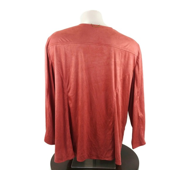 New Catherines Black Label Mauve Eyelet Wrap Overpiece Cardigan Women's Plus - Picture 4 of 4